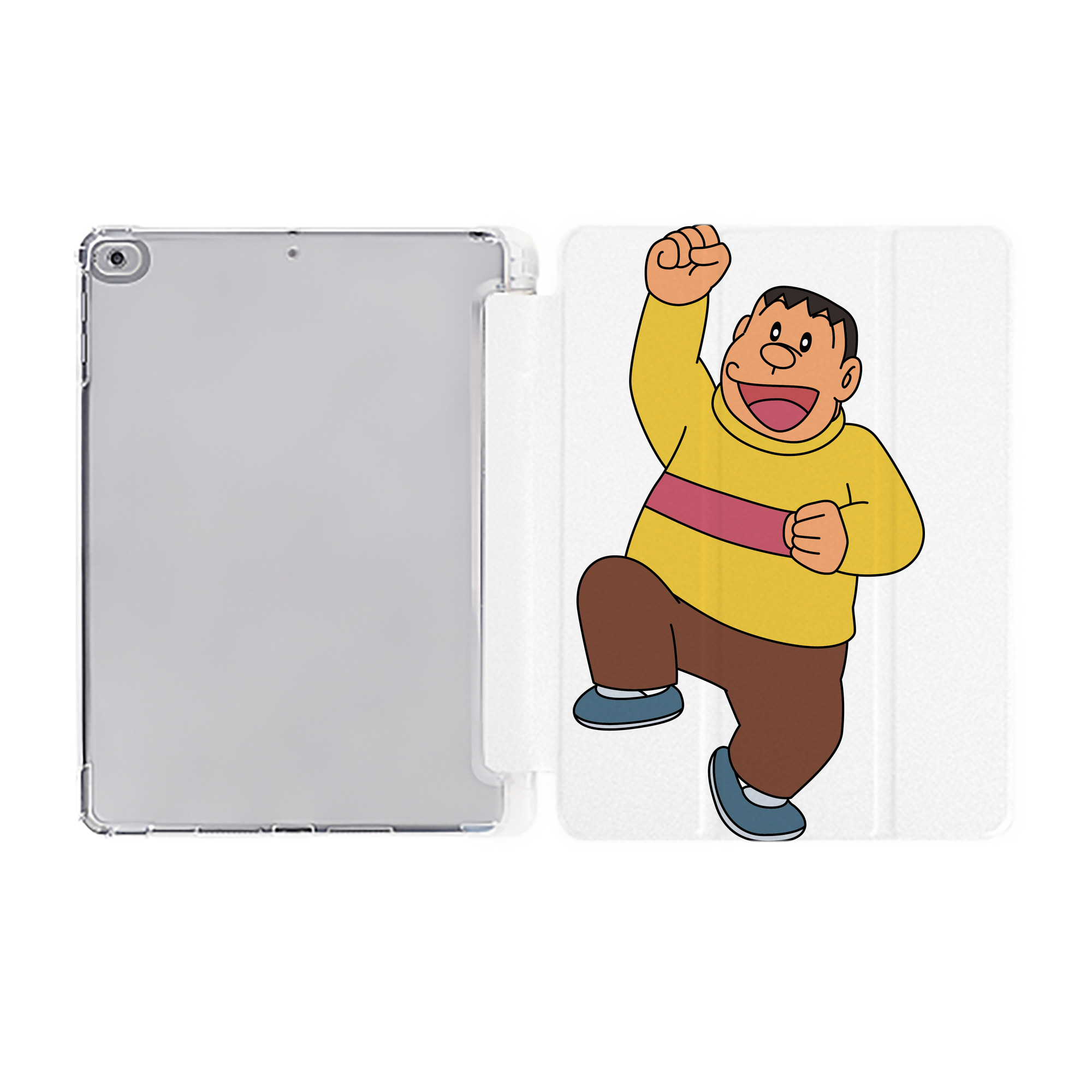 （画像用） ドラえもん 剛田武 Doraemon Gouta Takeshi IPad ケース ペン収納付き 三つ折りスタンド PUレザー×シリコン 対応機種9.5/10.5/10.9インチ